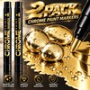 2-Pack Metallic Mirror Marker Pens for DIY Art – Chrome