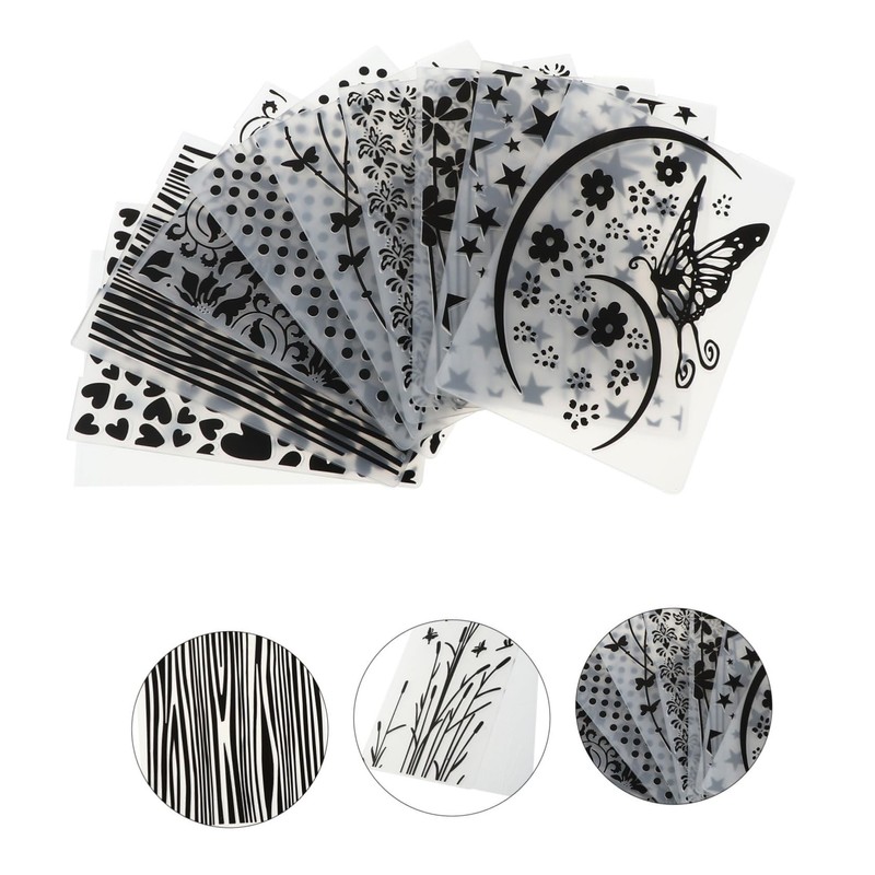 SHINEOFI 10pcs Embossing Template DIY Stencils for Card Making Scrapbooking