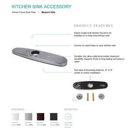 Laguna Brass 1920SS 10" Kitchen Sink Faucet Deck Plate, Stainless Steel Finish