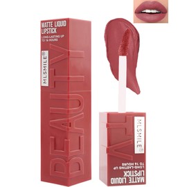 LYSdefeu Matte Liquid Lipstick for Women, 1Pcs Highly Pigmented Color Lip Stain Tint, Super Velvet Matte Lip Gloss, Up to 16H Wear, Long Lasting Waterproof Non-Stick Cup Lip Makeup-03# Pink Neutral