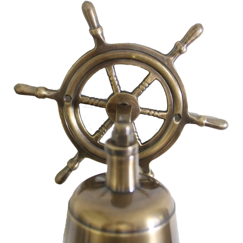 Antik 2000 Brass Bell Burnished with Steering Wheel and Cord