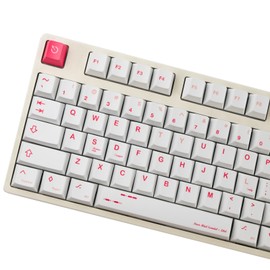 DXKJYH White PBT Keycaps 140 Keys Custom Set Cherry Profile keycaps 5 Sides Dye Sublimation Keycaps for 60% 65% 70% 75% Cherry Mx Switches Mechanical