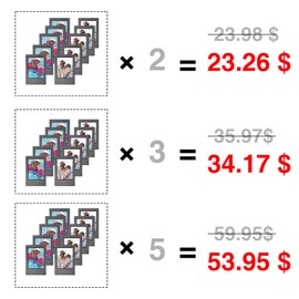 CAIYOULE Mini Picture Frame for Instax Mini 99/12/11/9/8/7+/SE/EVO 3 inch instant mini Film-Classic for Polaroid 2.15x3.4 inch Photo Frame-Black (10 Pack)