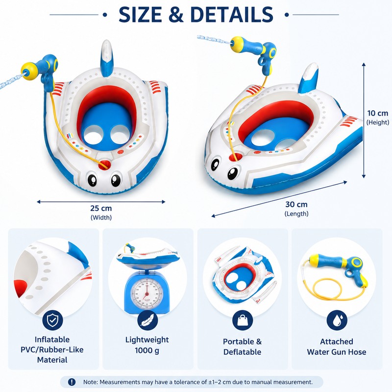Kids’ Ride-On Pool Float with Water Gun – Inflatable Water