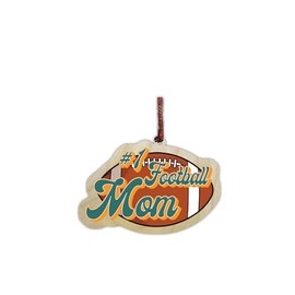 #1 Football Family - 3D Color Printed Engraved Wooden Christmas Ornament (#1 Football Mom)