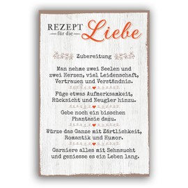 Recipe for Love - Home Sign with Quote as Gift and Decoration