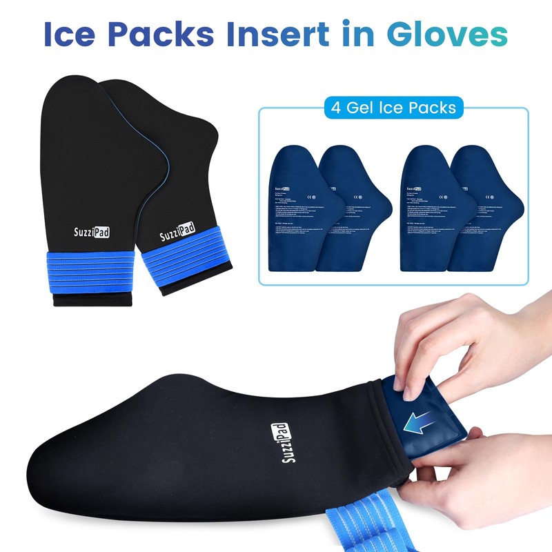 SuzziPad Replacement Ice Gel Packs(10-Piece Set), S/M
