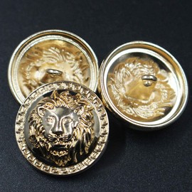 14 Pieces Gold Vintage Antique Metal Blazer Button Set - 3D Lion Head - for Blazer, Suits, Sport Coat, Uniform, Jacket 17mm 23mm