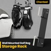 Chenteel Golf Bag Wall Mount Rack for Garage, Black Steel,