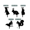 Artistic Rabbit Metal Statue 2D Rabbit Animal Figurine Stakes Outdoor