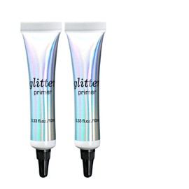Pack of 2 Professional Makeup Bases, Glitter Primer Eyeshadow Applicator, Glitter Face Make-Up Eyeshadow Lipstick Base Primer Foundation, Fixing Gel for Loose Glitter, Eyeshadow and Pigment