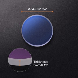 sourcing map Fibre Laser Protective Lens Window Diameter 34 mm (1.34 Inches) Thickness 3 mm (0.12 Inches) Quartz Glass Lens for Laser Welding Machine