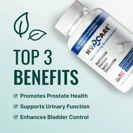 Mvpcare Prostate Health Suplemento Prostata Saw Palmetto Mezcla Licopeno Extracto Semilla Uva Hierbas Veganas Cápsulas