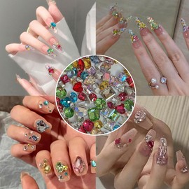200pcs Nail Parts Stone Trim, 5D Colored Nail Stone, Perfect for Nail Art, Nail Art and Craft Decoration