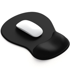 Alfombrilla de ratn con reposabrazos de gel ErgoComfort - Alfombrilla de ratn ergonmica de oficina con soporte para mueca - Antideslizante, diseo de  