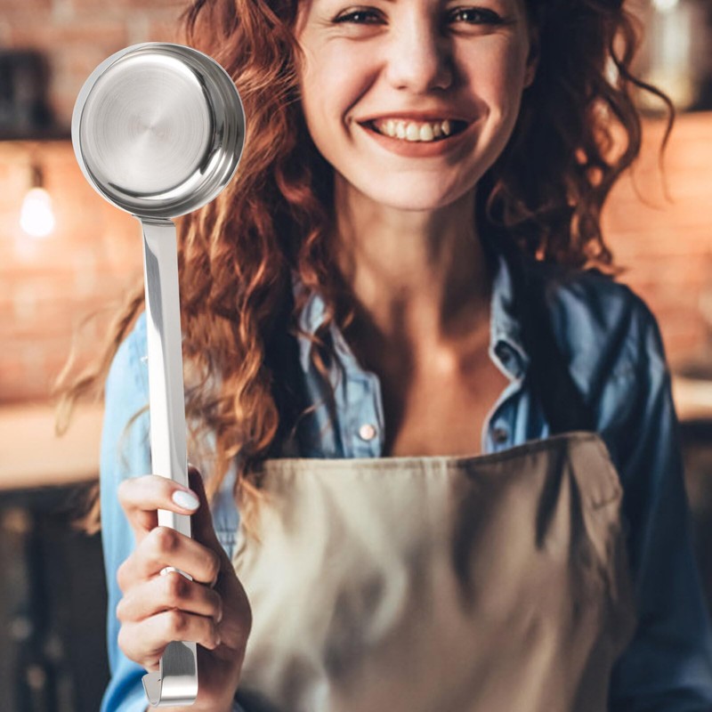 DOITOOL Stainless Steel Flat Sauce Ladle: 2 Pieces Pizza Sauce