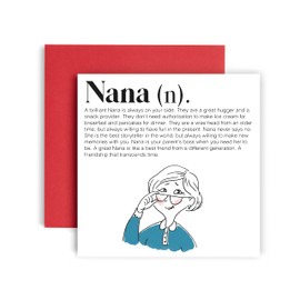 Huxters Nana Birthday Card - Square Happy Birthday Card for Grandmother - Premium Grade Paper Funny Card - Unique Artwork with Inspirational Quote - Includes Cute Envelope (Nana)