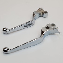 Chrome Smooth Wide Blade Brake & Clutch Levers for 1996-2007 Harley Touring, 1996-2017 Softail & Dyna with Cable Clutch/Throttle & 1996-2003 Sportster Models - Replaces HD# 45016-96 & 45017-93