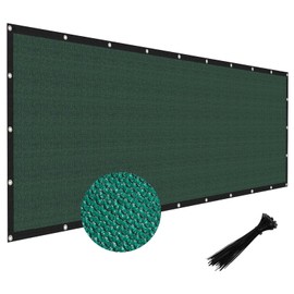 SUNNY GUARD Privacy Screen Fence 6' x 16' Dark Green Heavy Duty Dustproof Denoise Fencing Mesh Fabric Shade Net Cover for Outdoor Wall Garden Yard Pool Deck(Customized)