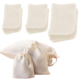 WYAN 6 Cotton Muslin Bags, Spice Bags for Cooking, Filter Bag for Tea, Cotton Nut Milk Bag, Small Cheesecloth Bags for Cooking, Soup, Tea Coffee Filter, Spice Storage