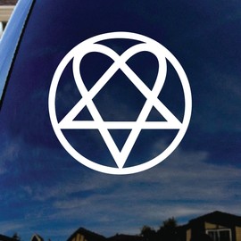 SoCoolDesign Heartagram Car Window Vinyl Decal Sticker 7" Wide
