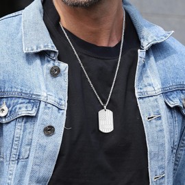 GLITTO To My Son Necklace Gifts from Dad Father, Best Son Ever Dog Tags American Flag Pendant Chain Jewelry Christmas Birthday Valentines Father's Day Gifts Ideas Presents Teenage Boys Silver