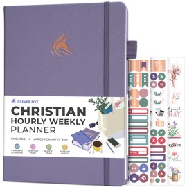 Clever Fox Christian Hourly Weekly Planner – Goal Setting Planner with Time Slots, Monthly Budget, Sermon Notes, Bible Reading Tracker (Lavender)
