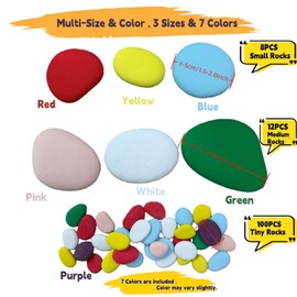 Lifetop 120PCS Painting Rocks, Pre-Colored DIY Rocks Flat & Smooth Kindness Rocks for Arts, Crafts, Decoration, Medium/Small/Tiny Rocks for Painting,Hand Picked for Painting Rocks,Garden,Planters