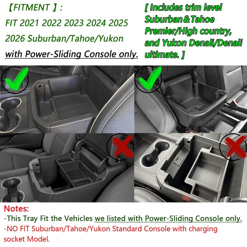 EDBETOS Power Sliding Console Organizer Compatible with 2021-2024 2025 2026