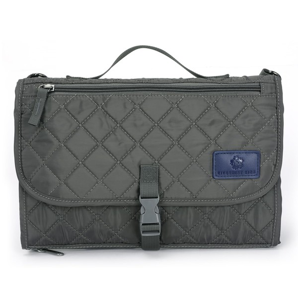 2-in-1 Diaper Changing Pad with Detachable Storage, Quilted Design, Waterproof,