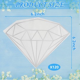 Paquete de 80 servilletas de papel de diamante para fiesta de novia, servilletas de compromiso, servilletas de cóctel blancas, toallas de papel desechables para decoración de bodas, fiestas de cumpleaños, 6.2 x 6.2 pulgadas