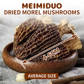 MEIMIDUO 2 Oz(56.7g) Grade AAA Dried Morel Mushrooms (Morchella Conica) for Cooking, Ketone Friendly, Gluten-Free, Fat-Free, Sugar-Free, No additives, Healthy, Nutritious & Umami Morel Mushrooms