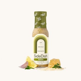 SideDish Italian Vinaigrette with Avocado Oil, Parmesan Cheese - Gluten Free, Preservative Free, Seed Oil Free, Refined Sugar Free - Perfect Salad Dressing, Marinade & More - Tangy & Savory - 8 fl oz