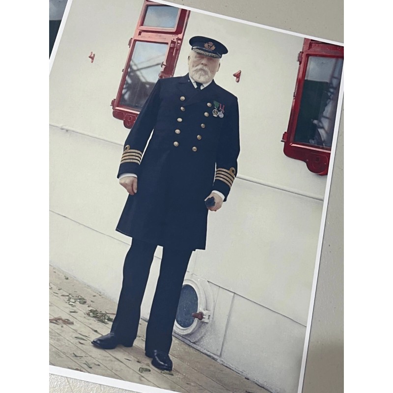 INCREDIBLE COLORIZED IMAGE OF TITANIC CAPTAIN E.J. SMITH, BEAUTIFUL HQ