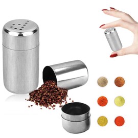 Pack of 8 Mini Salt Shakers, 5 ml Salt Shaker Small with Lid, Stainless Steel Mini Salt Faithful, Stainless Steel Salt, for Salt and Pepper Shakers, for Restaurants Camping and Outdoor Barbecue