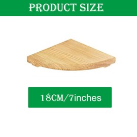 DUDUI Corner Shelf Hanging, 18 cm Wall Shelf Corner, Corner Shelf, Wall Shelf, Solid Oak Wood, Small Fan-Shaped Floating Shelf for Bedroom, Bathroom and Living Room