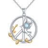 ZPMMPZ Peace Sign Necklace 925 Sterling Silver Peace Sign Dove