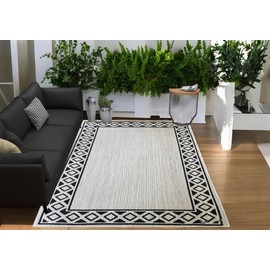 MAARSA WEAVES Luxurious Handcrafted Soft Jute Rug – Off-White with Elegant Designs, 100% Natural Jute (Off White, 5.0'X7'6")