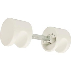 HEWI Door Knob Round Diameter 55 mm on Special Rosette VK 8.5 - Door Knob with Recessed Grip, Polyamide Pure White - 1 Pair