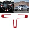 3Pcs Steering Wheel Frame Sticker Carbon Fiber Button Cover Trim