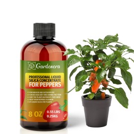 𝐏𝐑𝐄𝐌𝐈𝐔𝐌 Liquid Silica Plant Supplement - 8oz (250mL) - Peppers Plants Liquid Silica Boost Fertilizer - Stronger Stems & Healthy Leaves for Indoor & Outdoor Peppers Plants (Makes 45 Gallons)