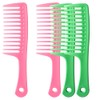 4pcs Handgrip Wide Tooth Large Hair Detangling Comb, Wide Tooth