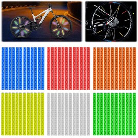 LuminKing Reflective Strips for Bicycle Spokes - 72-Piece Spoke Covers, 6 Colours, Highly Reflective Material for Night Visibility Up to 160 Metres, Easy Mount, Softer Material