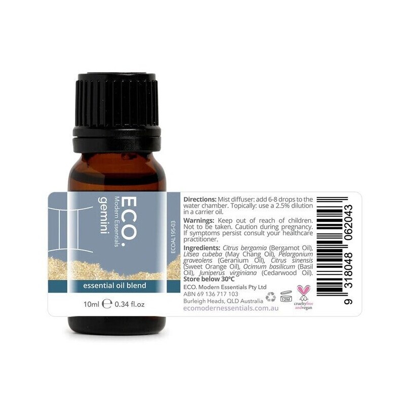 ECO. Modern Essentials Gemini Zodiac Sign Essential Oil Blend, 10ml