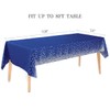 Jepeux 2 Packaging Blue and Gold Plastic Tablecloth, 54 inch