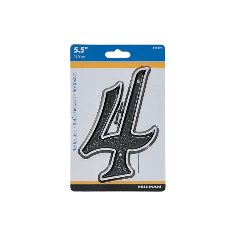 Hillman 5.5" Black House Number 4, Plastic House Number, 845896