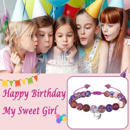 OAVOOK 7 Year Old Girl Birthday Gifts 7th Birthday Ideas Bead Bracelet Stone for Daughter/Granddaughter/Niece/Friends