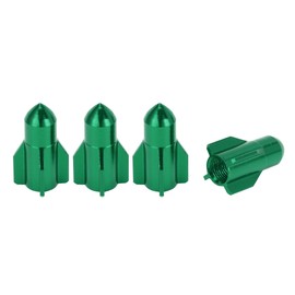 A ABSOPRO Tire Valve Stem Caps 16x27MM Car Wheel Valve Cap Aluminum Alloy Green for Car Bike Motorcycle Truck Anti Crash Tyre Valve Stem Cover Valve Dust Cap Tire Valve Cap 4 Pcs