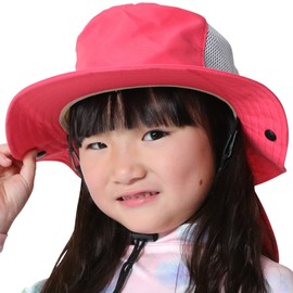 Fellow Beach Hat for Kids, Surf Hat, Safari Hat, One Size Fits Most, Available in 33 Colors, UV Protection, UPF 50+, for Swimming Pools, Pink