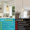 LBSQJ Glass Pendant Lights Kitchen Island 2 Pack 5.9" Amber